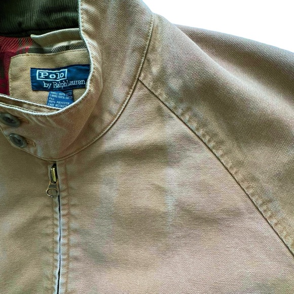 Polo Ralph Lauren Flannel Lined Insulated Canvas Harrington Jacket | LARGE - Picture 11 of 13